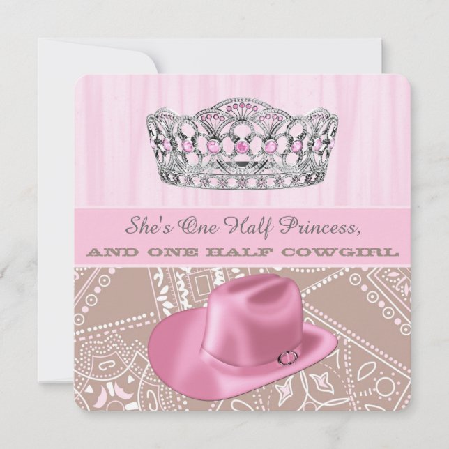 Cowgirl Princess Birthday Party Invitation (Front)