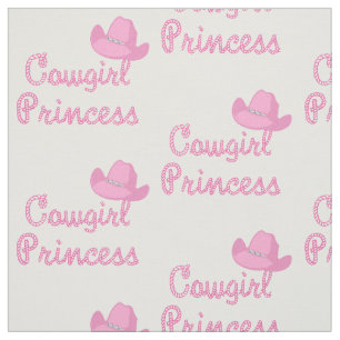 Cowgirl Princess Rope Text With Pink Hat Fabric
