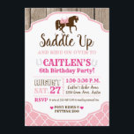 Cowgirl Princess Saddle Up Pony Birthday Invitation<br><div class="desc">Saddle up and ride on over - your cowgirl is sure to love this invitation for a cowgirl princess birthday theme.</div>
