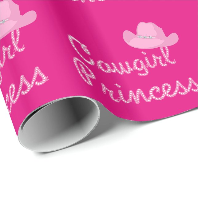 Cowgirl Princess With Pink Hat Wrapping Paper (Roll Corner)