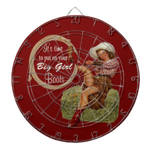 Cowgirl Put On You Big Boots Dartboard