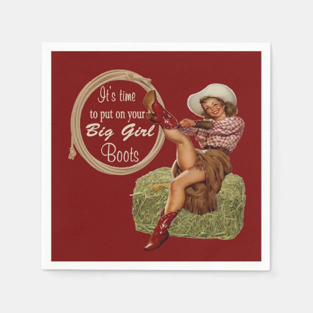 Cowgirl Put On Your Big Girl Boots Napkin (Front)