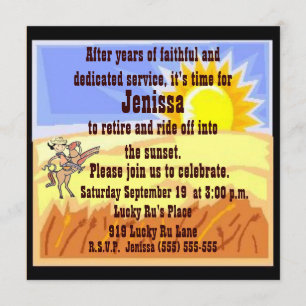 Cowgirl Retirement Party Invitation