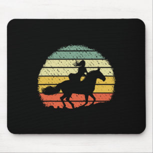 Cowgirl Retro Barrel Racing Horseback Riding Rodeo Mouse Pad