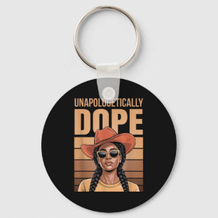 Cowgirl Retro Black Girl Pride Unapologetically Key Ring