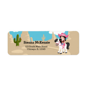 Cowgirl Return Address Label