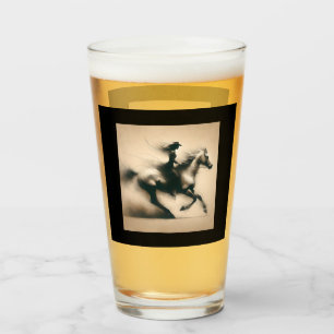Cowgirl Riding a Horse, Western Cowgirl Glass
