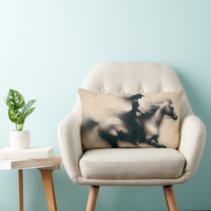 Cowgirl Riding a Horse, Western Cowgirl Lumbar Cushion