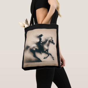 Cowgirl Riding a Horse , Western Cowgirl Tote Bag