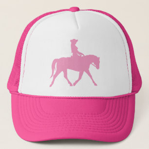 Cowgirl Riding Her Horse (pink) Trucker Hat