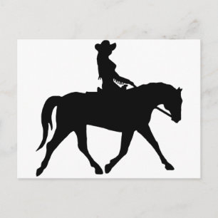 Cowgirl Riding Her Horse Postcard