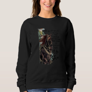 Cowgirl Riding Horse I'm The Storm Western Country Sweatshirt