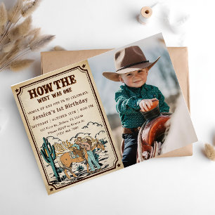 Cowgirl Rodeo Birthday How The West Was One Photo Invitation