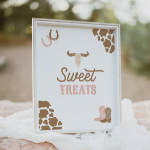 Cowgirl Rodeo Birthday Party Sweet Treats Sign