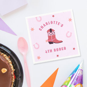 Cowgirl Rodeo Western Birthday Party Napkin
