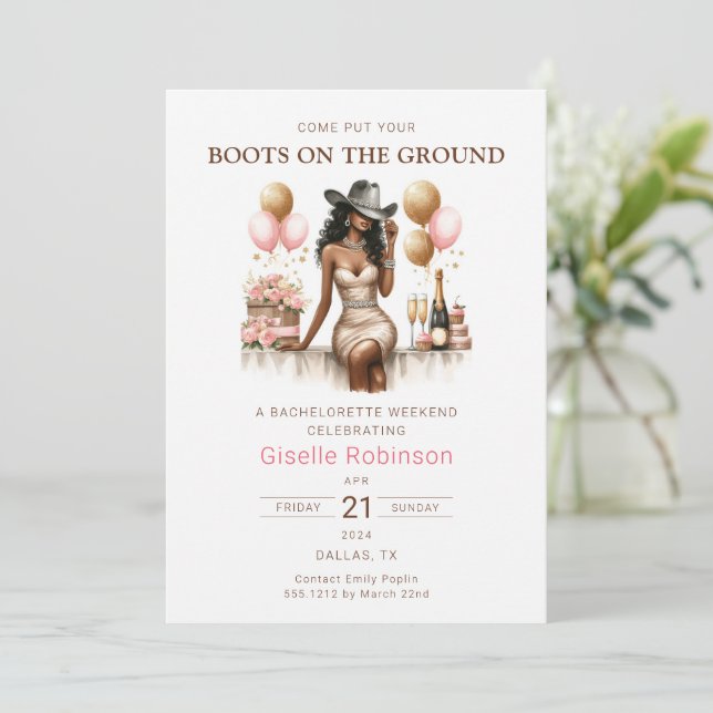 Cowgirl Rodeo Western Party Shower Invitation (Standing Front)
