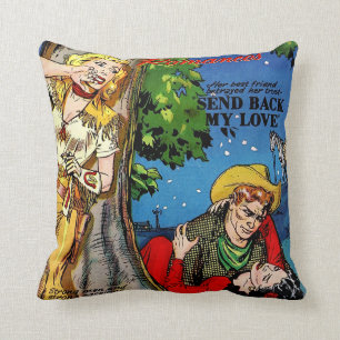 Cowgirl Romance The Betrayal Vintage Comics Cushion