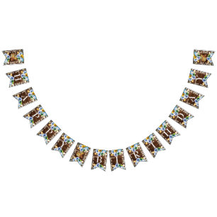 Cowgirl Rustic Boots Floral String Lights Birthday Bunting