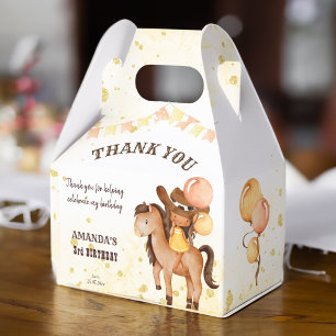 Cowgirl saddle up birthday thank you favour box