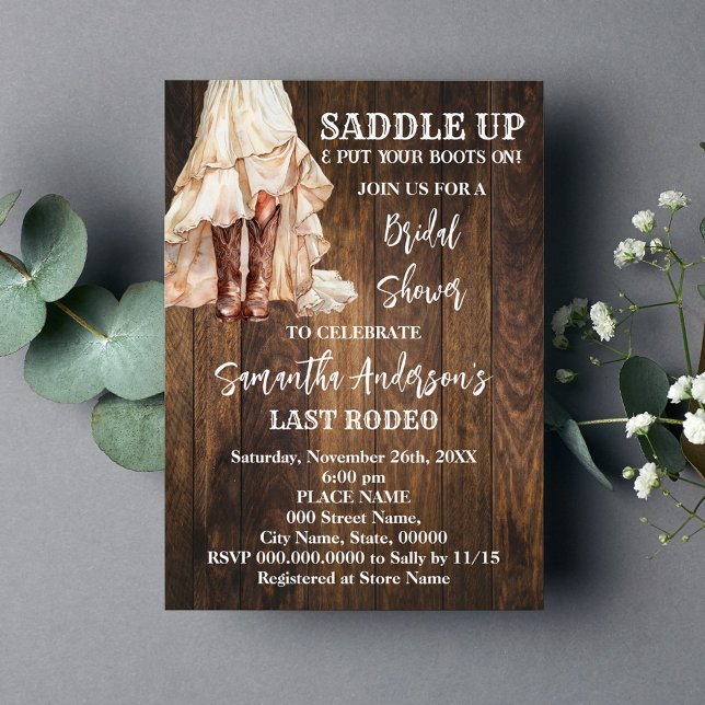 Cowgirl Saddle Up Western Bridal Shower Invitation (Creator Uploaded)
