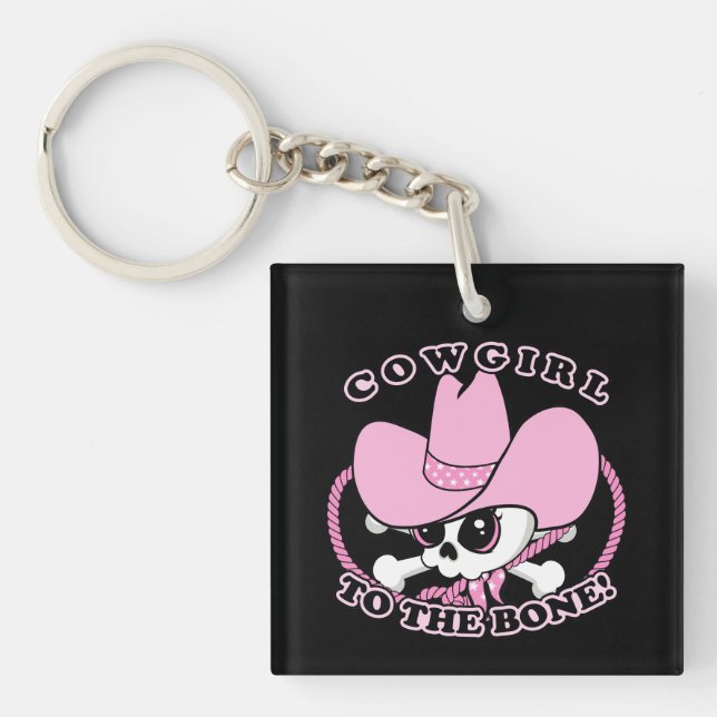 Cowgirl Skull Key Ring (Front)
