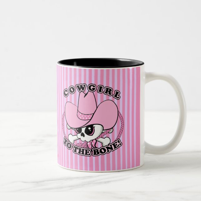 Cowgirl Skull Two-Tone Coffee Mug (Right)