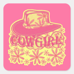 Cowgirl!  square sticker