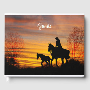 Cowgirl Sunset Horseback Ride Guest Book