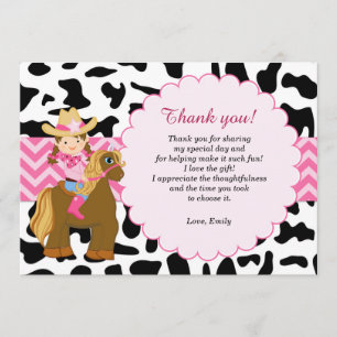 Cowgirl Thank You Card