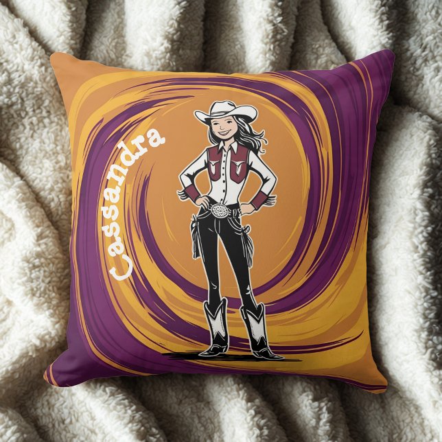 Cowgirl Throw Pillow (Creator Uploaded)