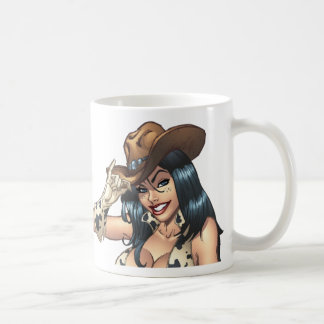 Cowgirl Tipping Her Cowboy Hat Illustration Coffee Mug