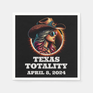 Cowgirl Total Solar Eclipse 4.08.2024 Texas Napkin