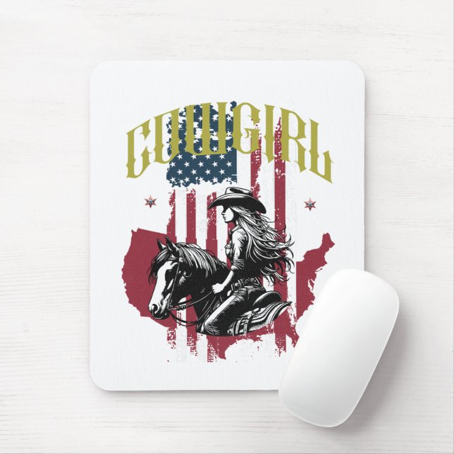 COWGIRL USA MOUSE PAD (With Mouse)