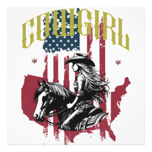 COWGIRL USA PHOTO PRINT