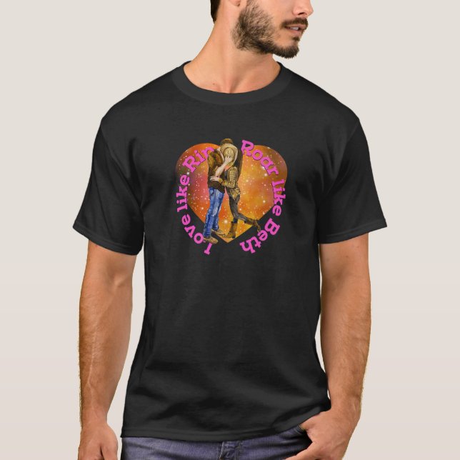 Cowgirl Valentine Cowboy Dreams Romantic Rip Horse T-Shirt (Front)