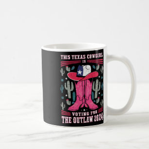 Cowgirl Voting For Outlaw Funny Pro Trump 2024 Wom Coffee Mug