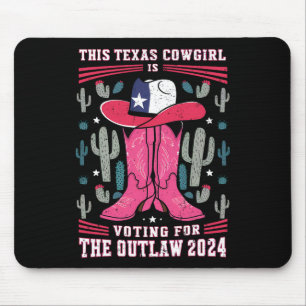 Cowgirl Voting For Outlaw Funny Pro Trump 2024 Wom Mouse Pad