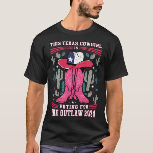 Cowgirl Voting For Outlaw Funny Pro Trump 2024 Wom T-Shirt