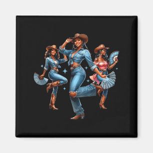 Cowgirl Western Afro Black Women African Black His Magnet
