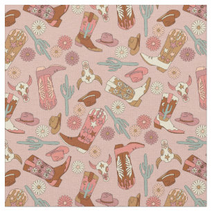 Cowgirl Western Boho Cowboy Boots Fabric