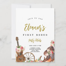 Cowgirl Western Country Birthday Invitation