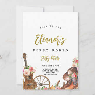 Cowgirl Western Country Birthday Invitation 