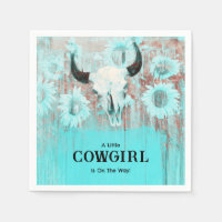Cowgirl Western Country Floral Teal Baby Shower