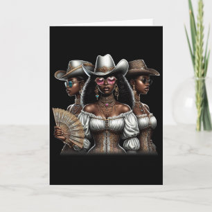Cowgirl Western Country Texas Rodeo Black African  Card