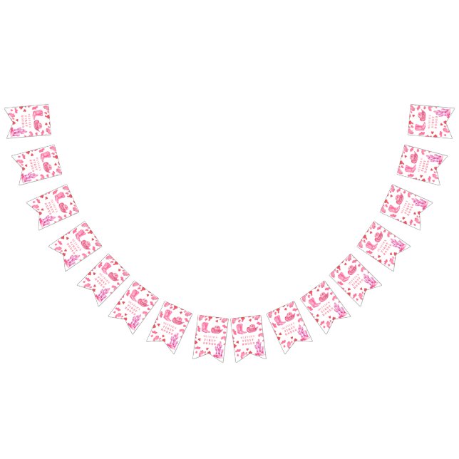 Cowgirl Western First Rodeo Birthday Party  Bunting (All)