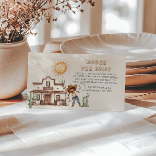 Cowgirl Western Girl Ranch Cactus Books for Baby Enclosure Card