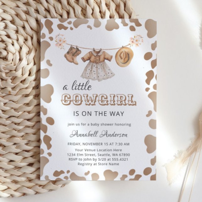 Cowgirl Western Hat Boots Dress Baby Shower Invitation (Creator Uploaded)