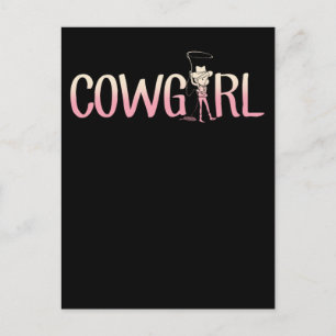 Cowgirl Western Hat Country Woman Rodeo Riding Postcard