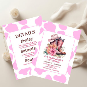 Cowgirl Western Last Rodeo Bachelorette Party Invitation