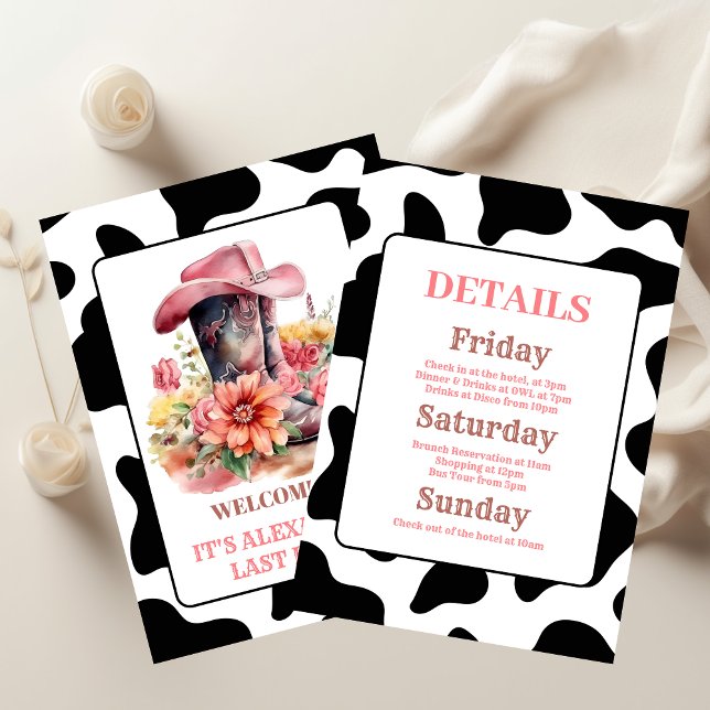 Cowgirl Western Last Rodeo Bachelorette Party Invitation (Creator Uploaded)